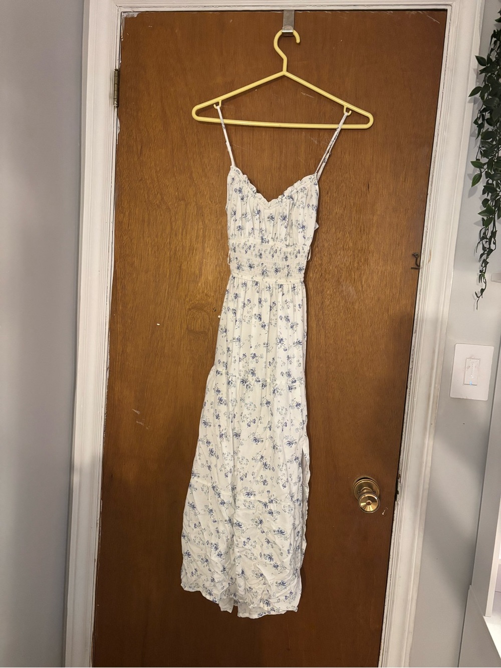 Floral sun dress - White with Blue Floral